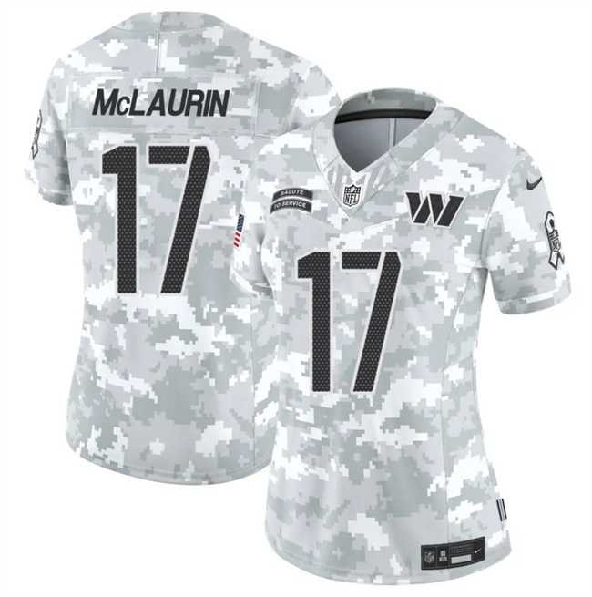 Womens Washington Commanders #17 Terry McLaurin 2024 F.U.S.E Arctic Camo Salute To Service Jersey Dzhi